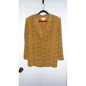 Diane Gilman Jacket with Blouse Animal Print Large